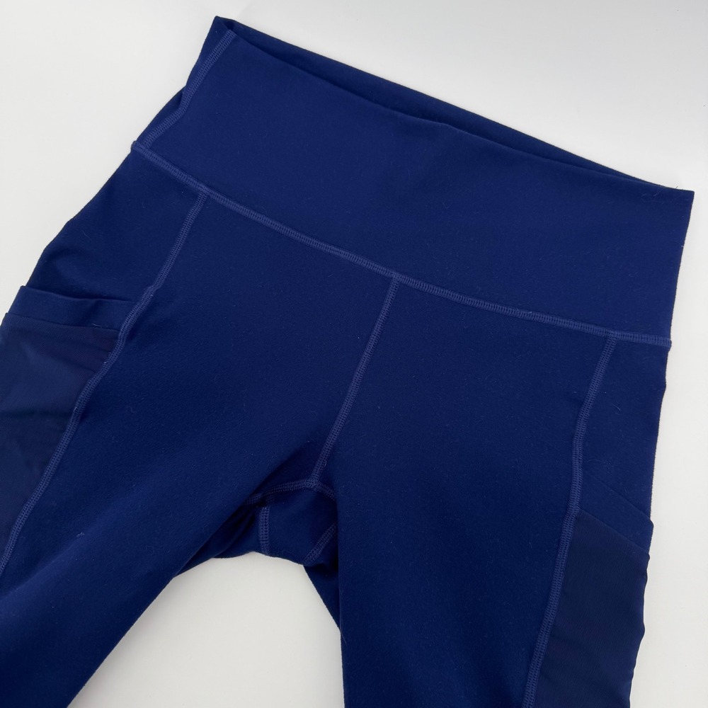 Fabletics Leggings Womens Small Navy Blue High Waisted Mesh Pocket‎ 7/8 Crop